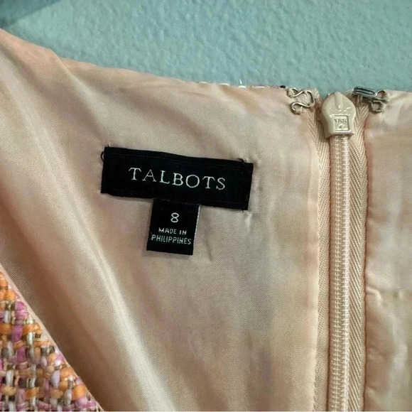 Talbots Tweed Sheath Dress Sleeveless V Neck Office Career 8 - Picture 5 of 5